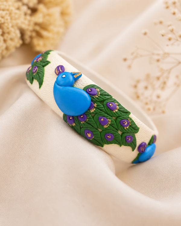 Royal Peacock Clay Bangle