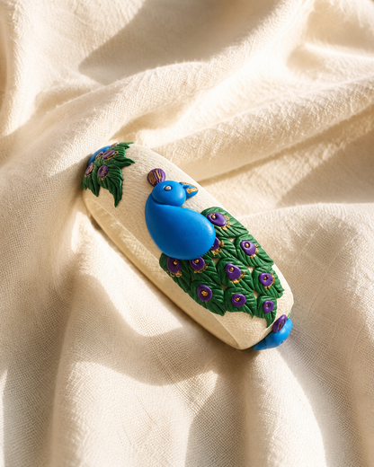 Royal Peacock Clay Bangle