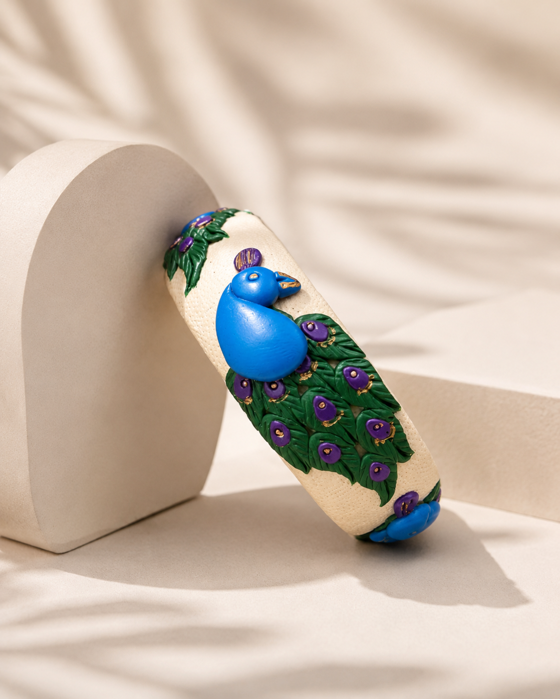 Royal Peacock Clay Bangle