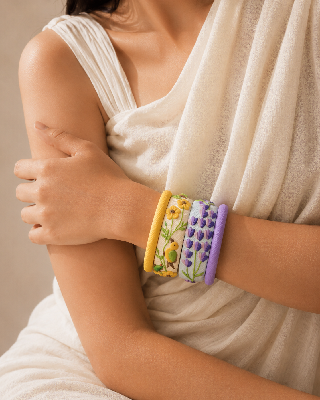 Garden Stories Clay Bangle Set