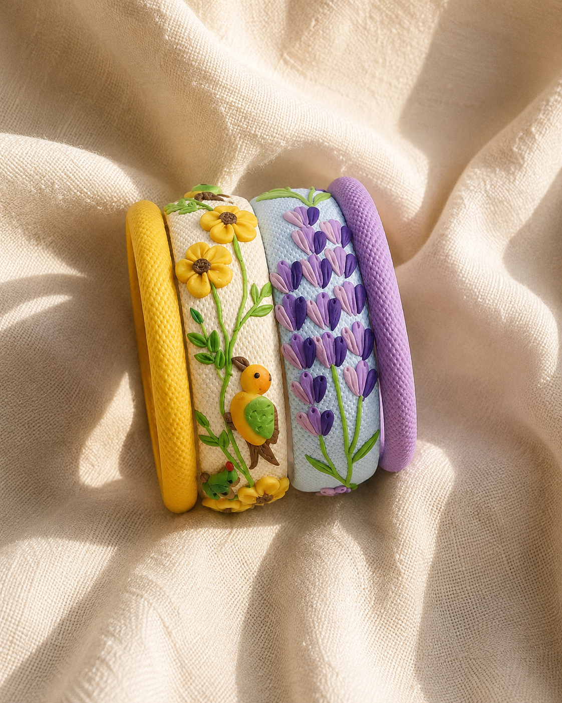 Garden Stories Clay Bangle Set