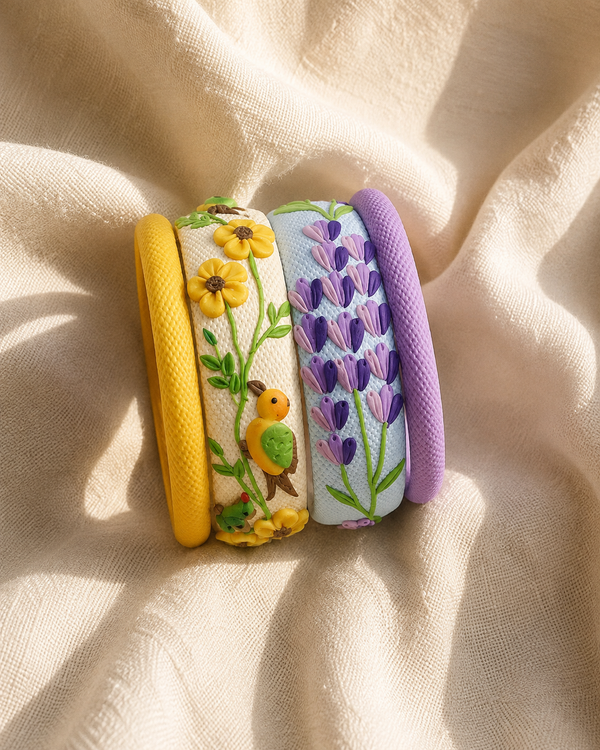 Garden Stories Clay Bangle Set