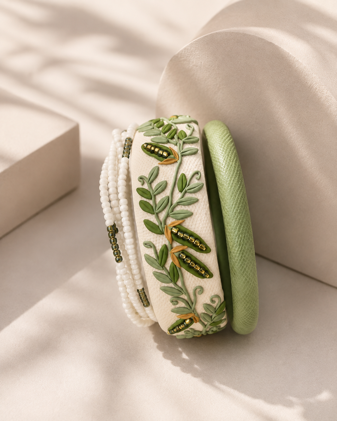 Botanical Art Clay Bangle Collection