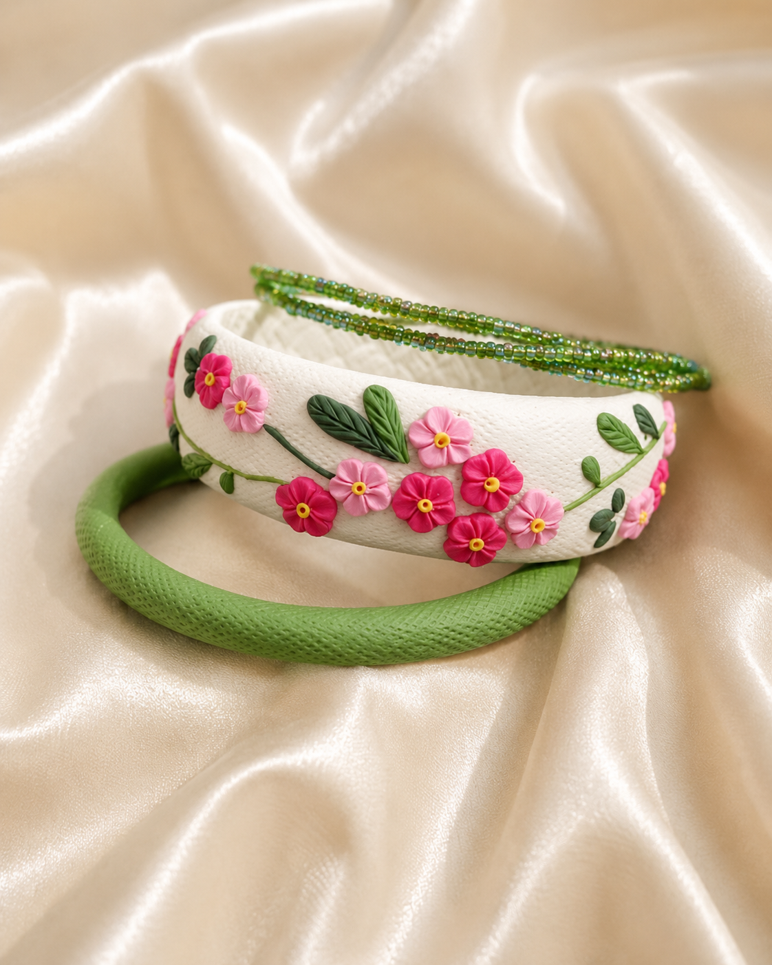 Lavender Garden Clay Bangle Set