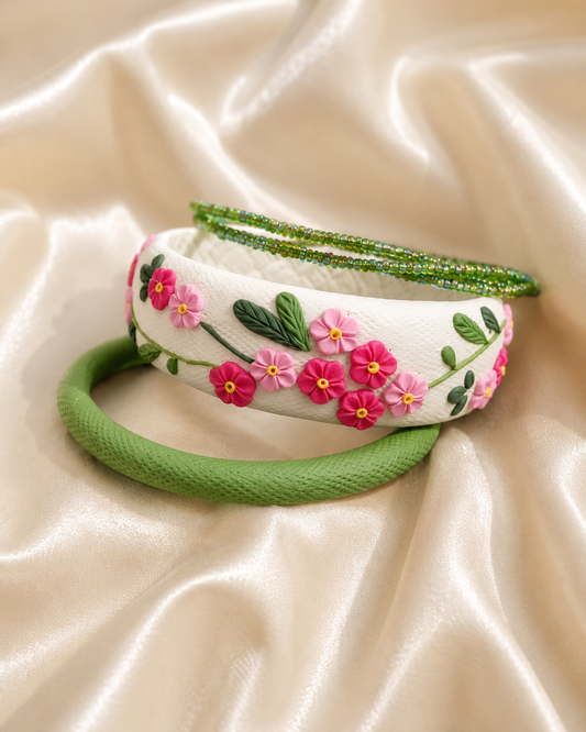 Lavender Garden Clay Bangle Set
