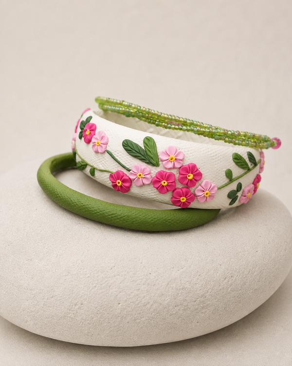 Lavender Garden Clay Bangle Set