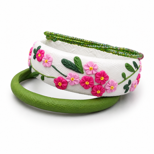 Lavender Garden Clay Bangle Set