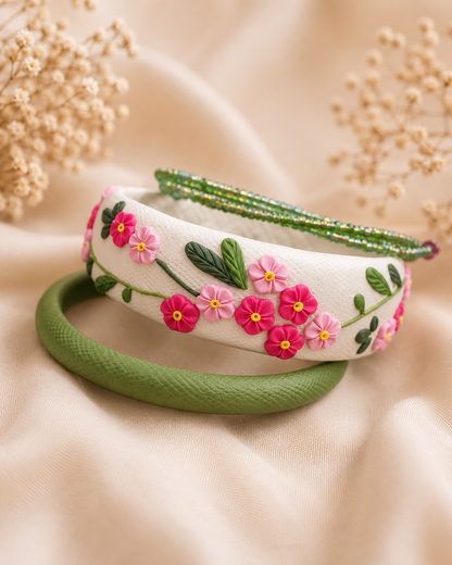 Lavender Garden Clay Bangle Set