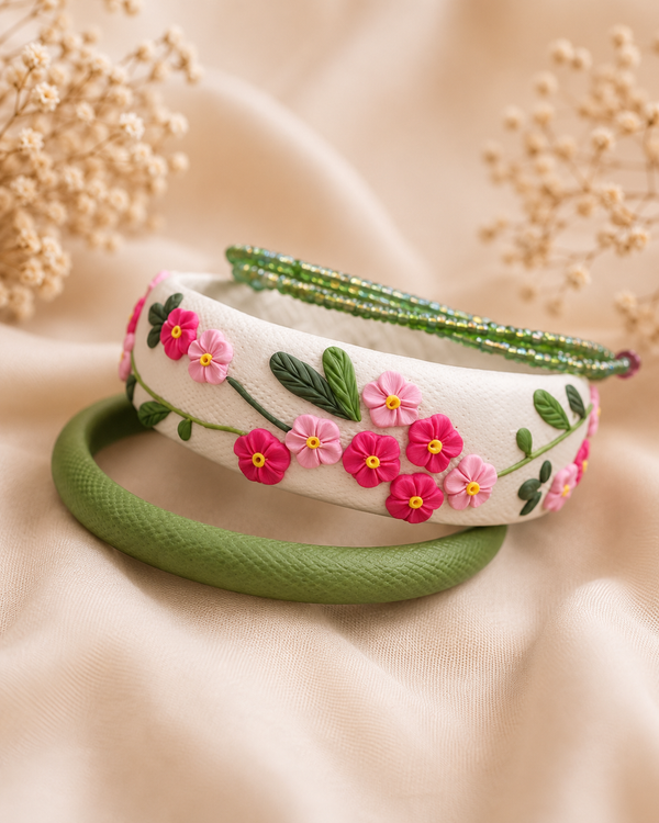 Lavender Garden Clay Bangle Set