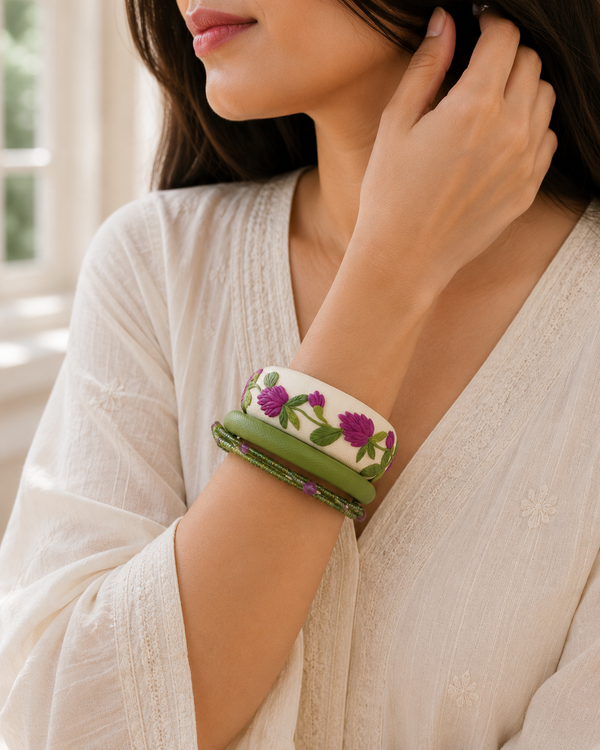 Wildflower Garden Clay Bangle Set