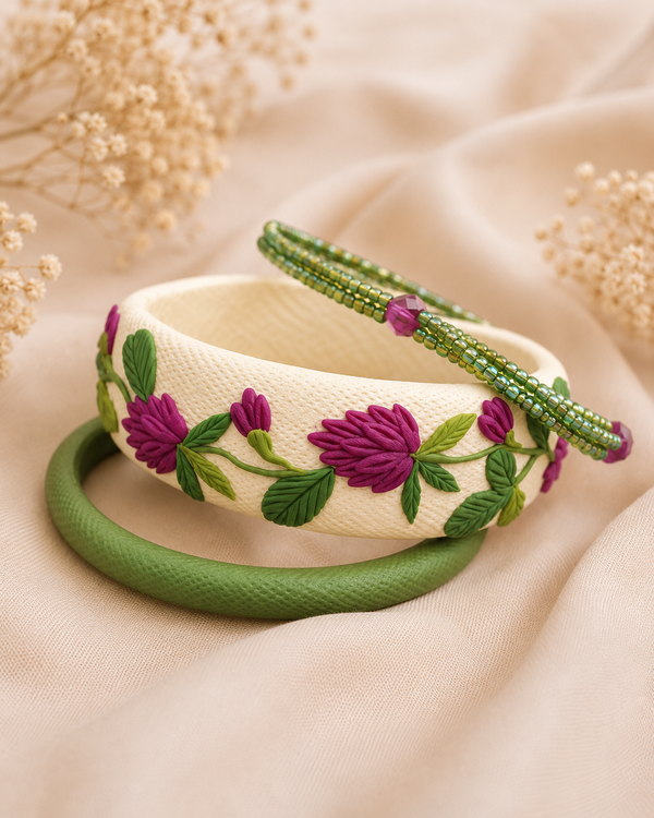 Wildflower Garden Clay Bangle Set