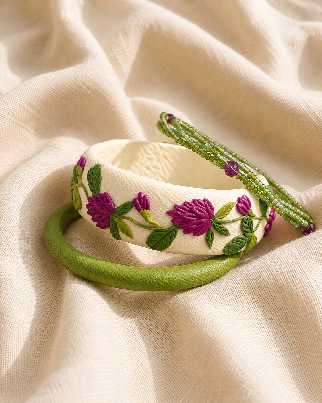 Wildflower Garden Clay Bangle Set