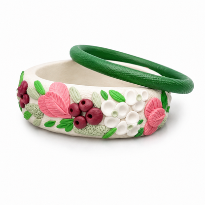 Blush Bloom Clay Bangle Set
