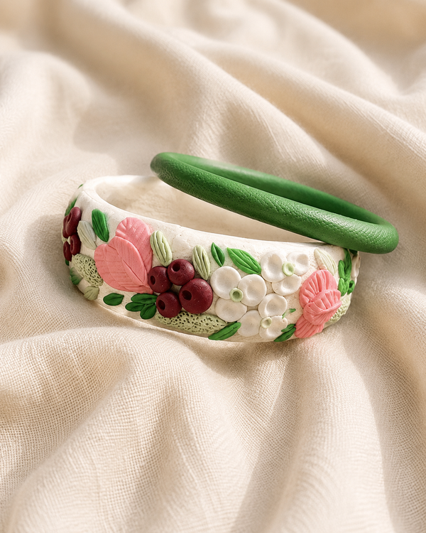 Blush Bloom Clay Bangle Set