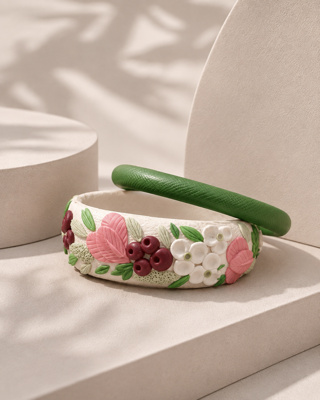 Blush Bloom Clay Bangle Set