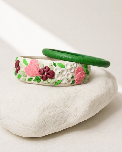 Blush Bloom Clay Bangle Set