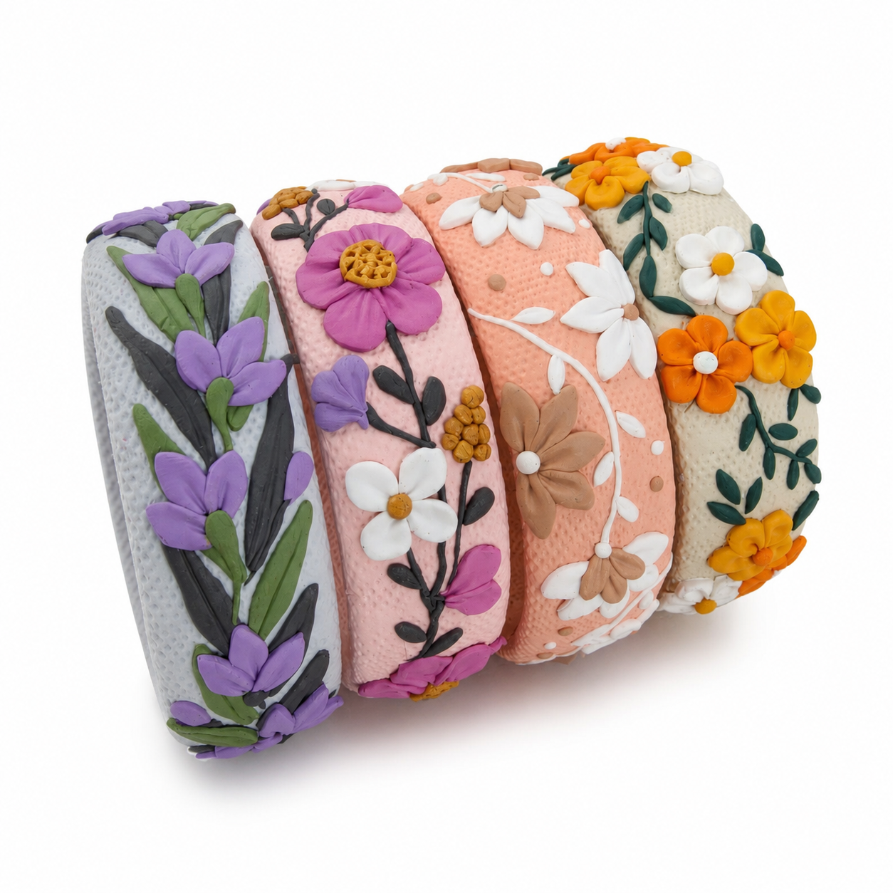 Meadow Bloom Clay Bangle Set