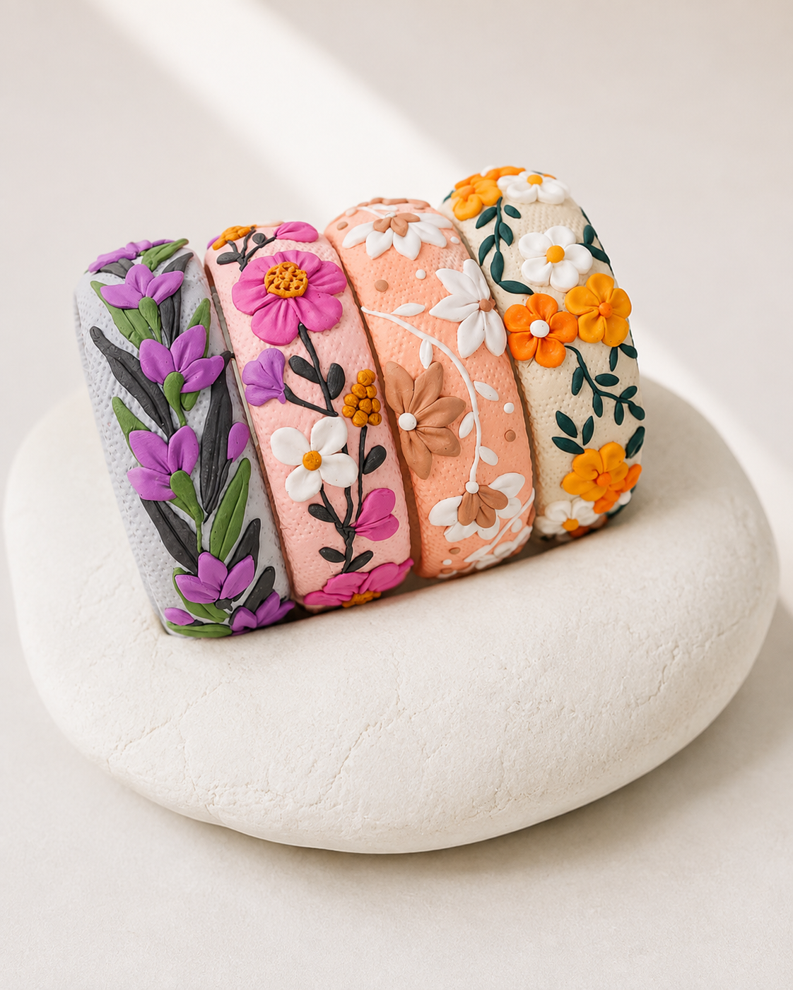 Meadow Bloom Clay Bangle Set