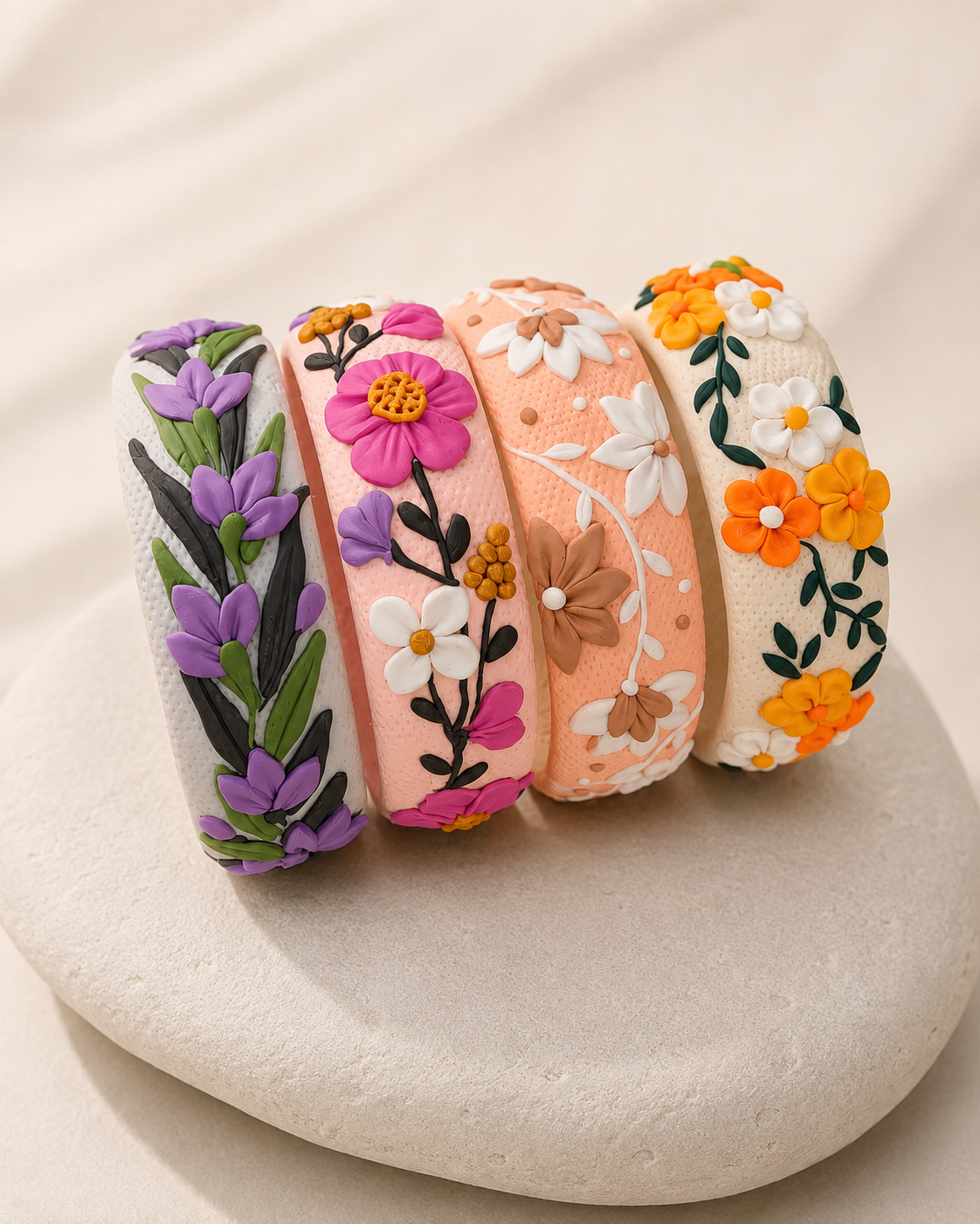 Meadow Bloom Clay Bangle Set