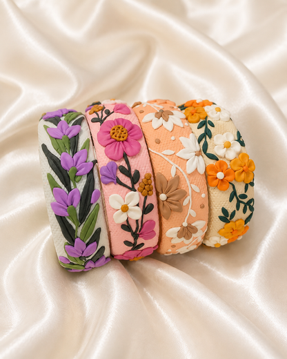 Meadow Bloom Clay Bangle Set