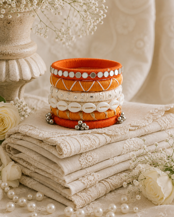 Marigold Orange Thread Bangles