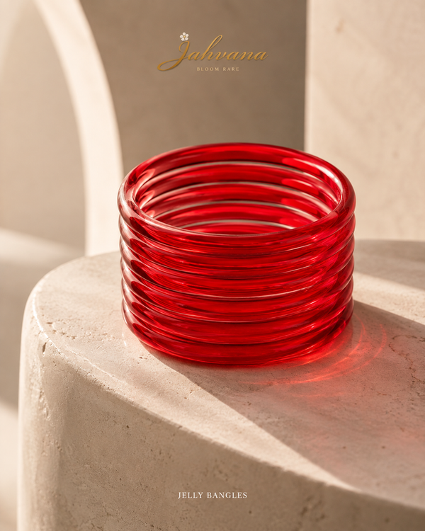 The Signature Jelly Bangle Stack | Translucent High-Gloss Finish