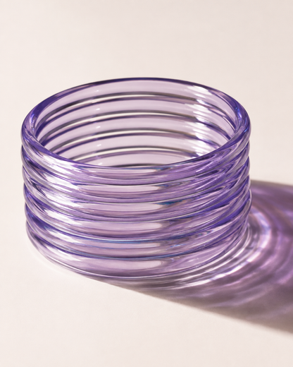 Lavender Purple Jelly Bangles Set | 8-Piece Glossy Bangles