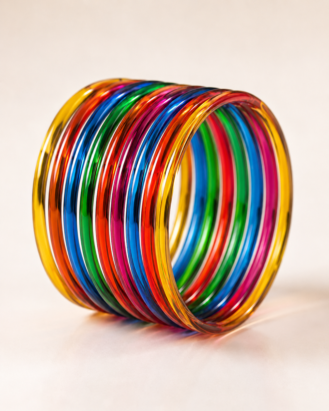 Vibrant Multicolor Jelly Bangles Set | 8-Piece Colorful Bangles