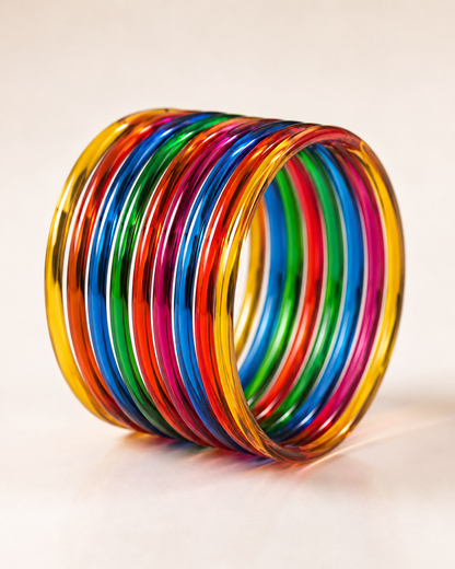 Vibrant Multicolor Jelly Bangles Set | 8-Piece Colorful Bangles