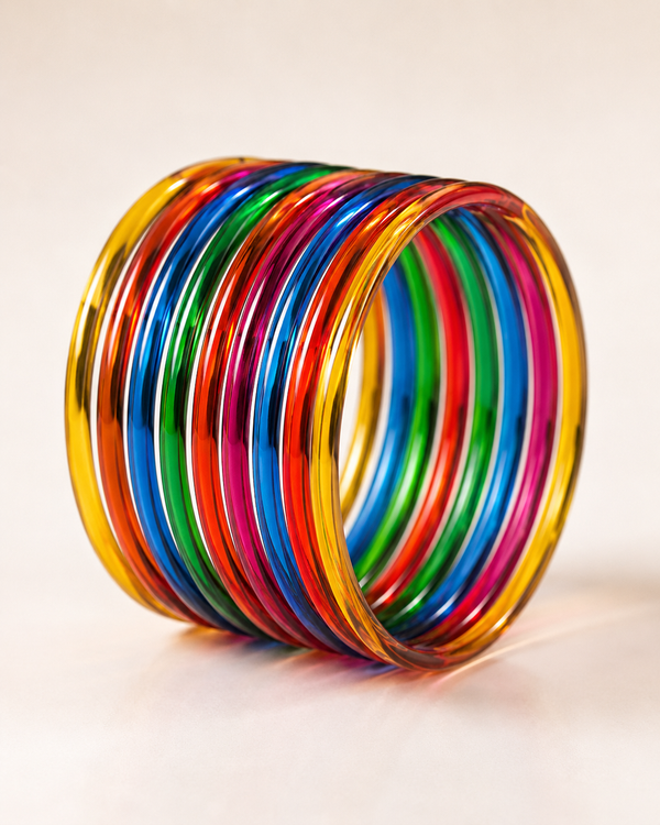 Vibrant Multicolor Jelly Bangles Set | 8-Piece Colorful Bangles
