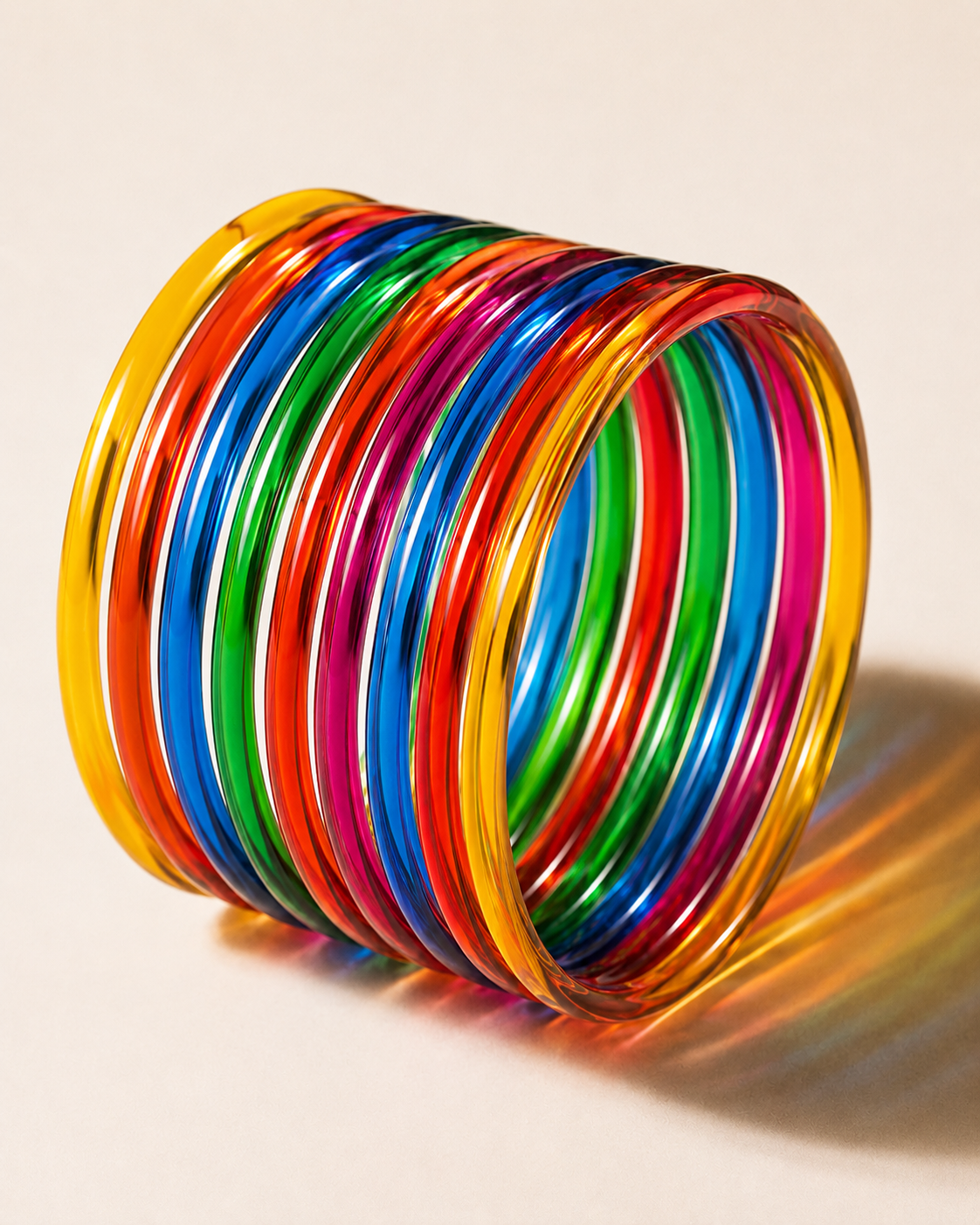 Vibrant Multicolor Jelly Bangles Set | 8-Piece Colorful Bangles