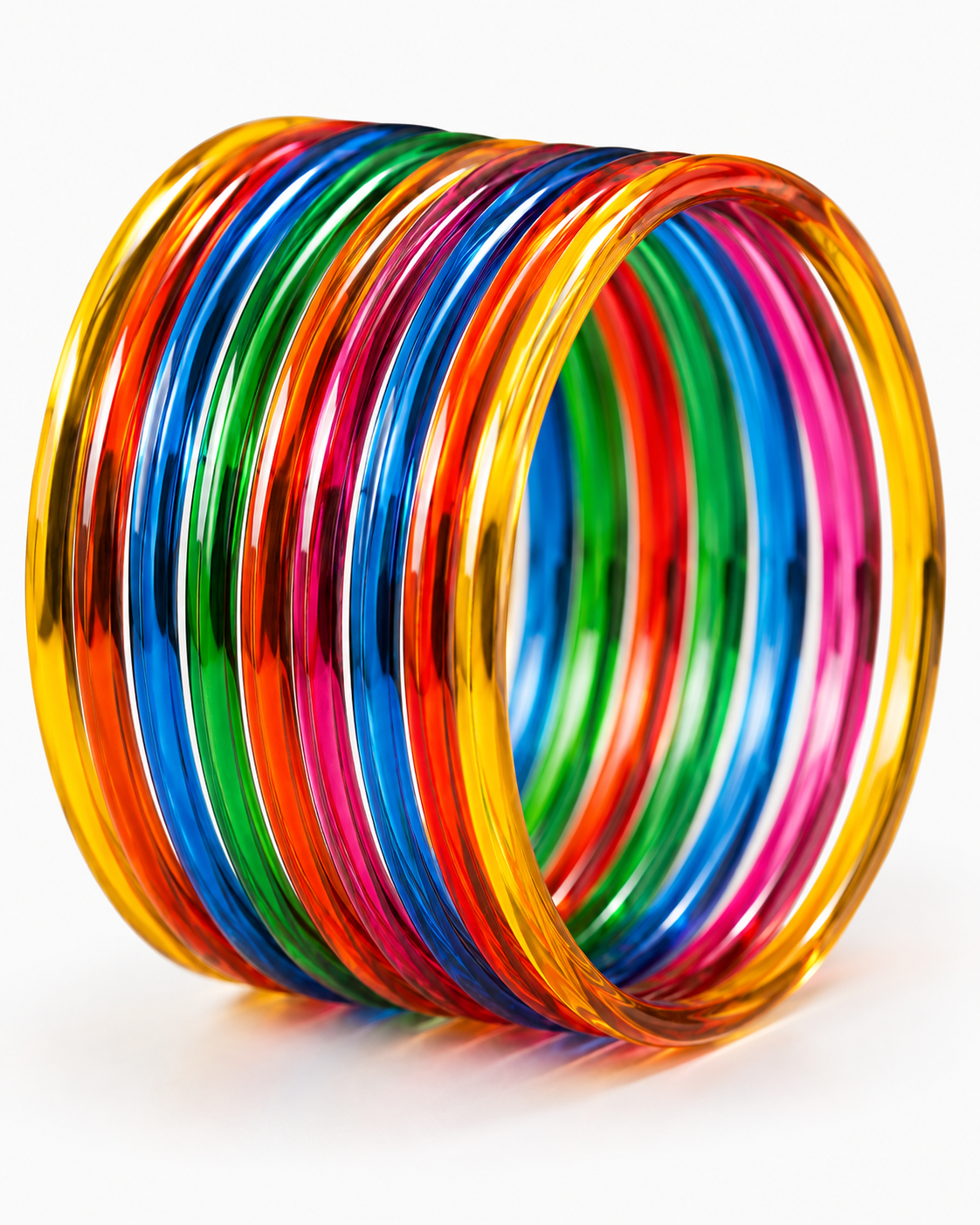 Vibrant Multicolor Jelly Bangles Set | 8-Piece Colorful Bangles
