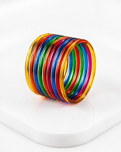 Vibrant Multicolor Jelly Bangles Set | 8-Piece Colorful Bangles