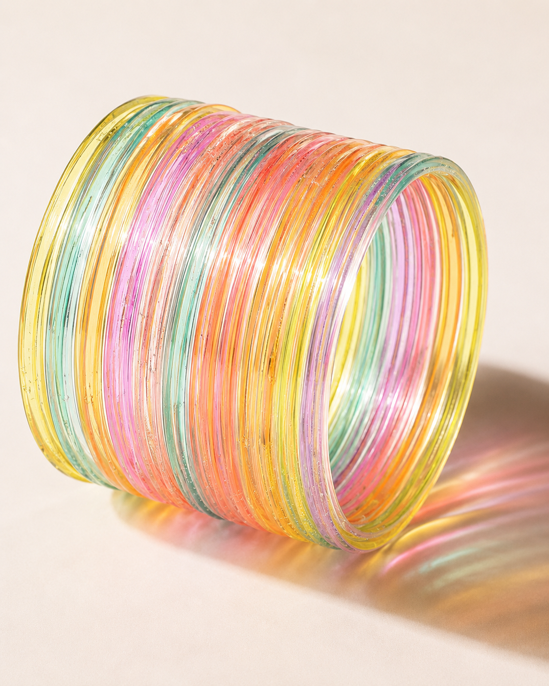 Pastel Multicolor Jelly Bangles Set | 8-Piece Colorful Bangles