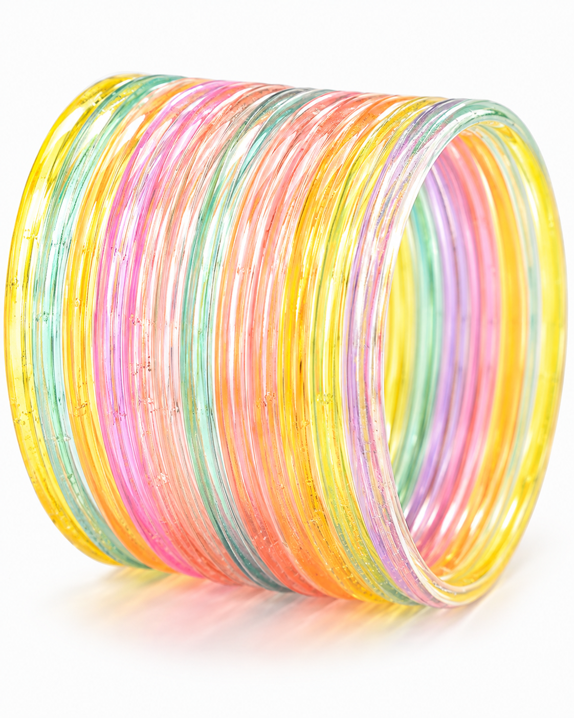 Pastel Multicolor Jelly Bangles Set | 8-Piece Colorful Bangles