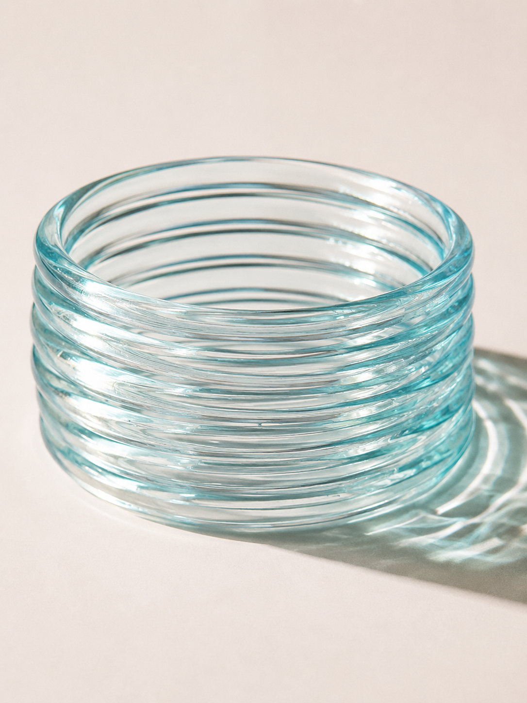 Aqua Blue Jelly Bangles Set | 8-Piece Transparent Bangles