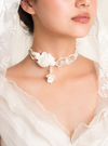 Handcrafted Ivory Clay Floral Choker | Luxury Bridal Necklace
