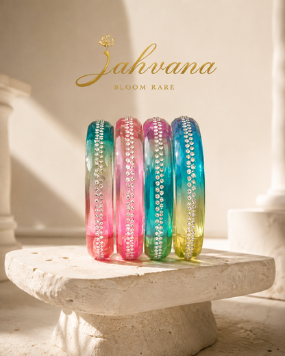 Aurora Crystal Ombre Bangle Set – Set of 4