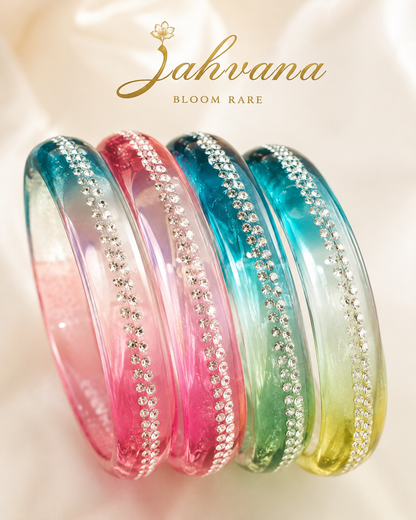 Aurora Crystal Ombre Bangle Set – Set of 4
