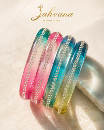 Aurora Crystal Ombre Bangle Set – Set of 4