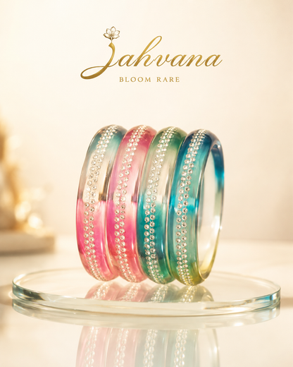 Aurora Crystal Ombre Bangle Set – Set of 4