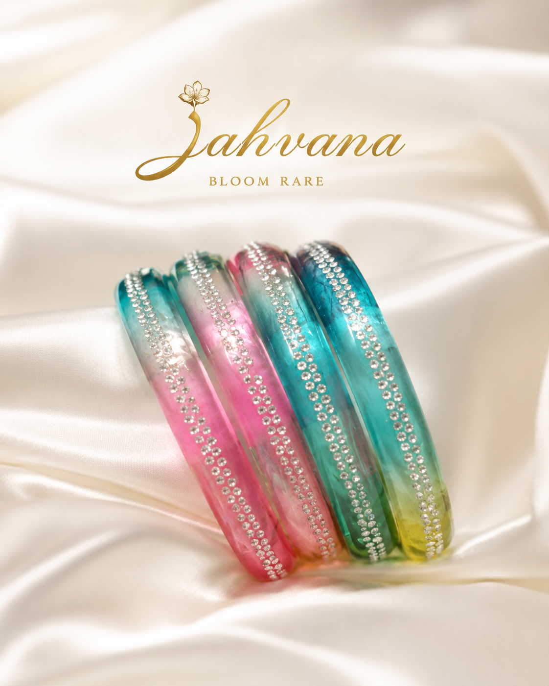 Aurora Crystal Ombre Bangle Set – Set of 4
