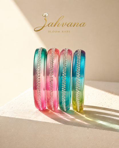 Aurora Crystal Ombre Bangle Set – Set of 4