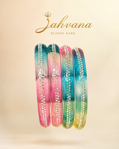 Aurora Crystal Ombre Bangle Set – Set of 4