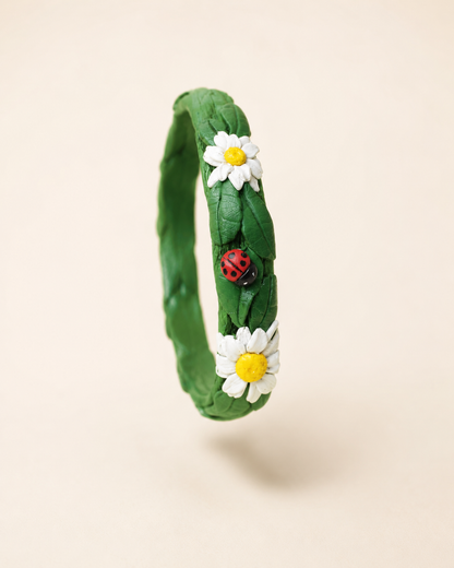 Garden Ladybug Green Floral Bangle
