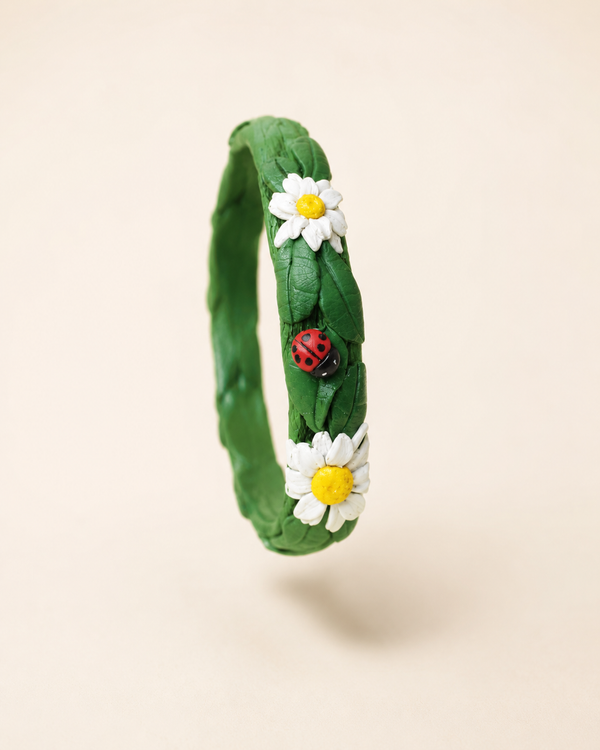 Garden Ladybug Green Floral Bangle