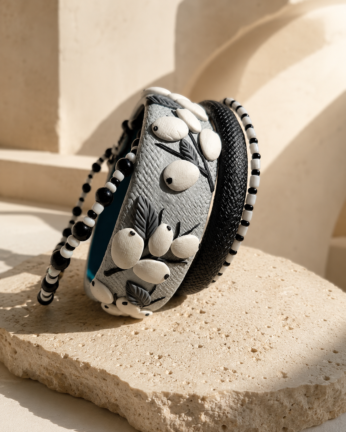 Monochrome Garden Botanical Bangle Set