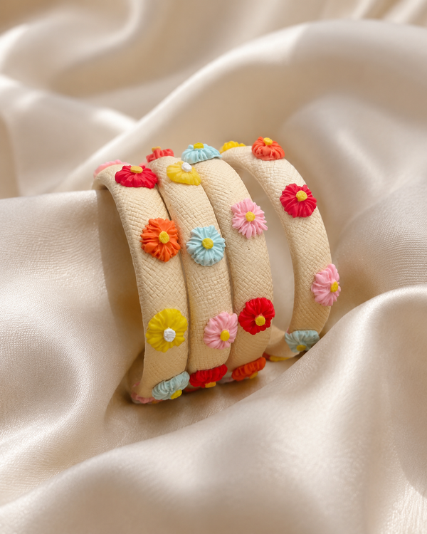 Moonlit Garden Grey Floral Bangle