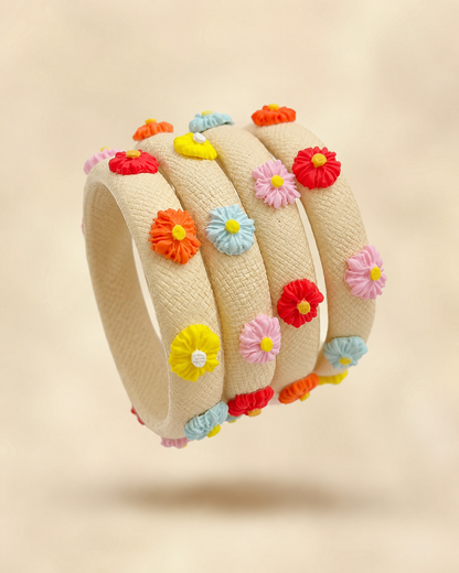 Moonlit Garden Grey Floral Bangle