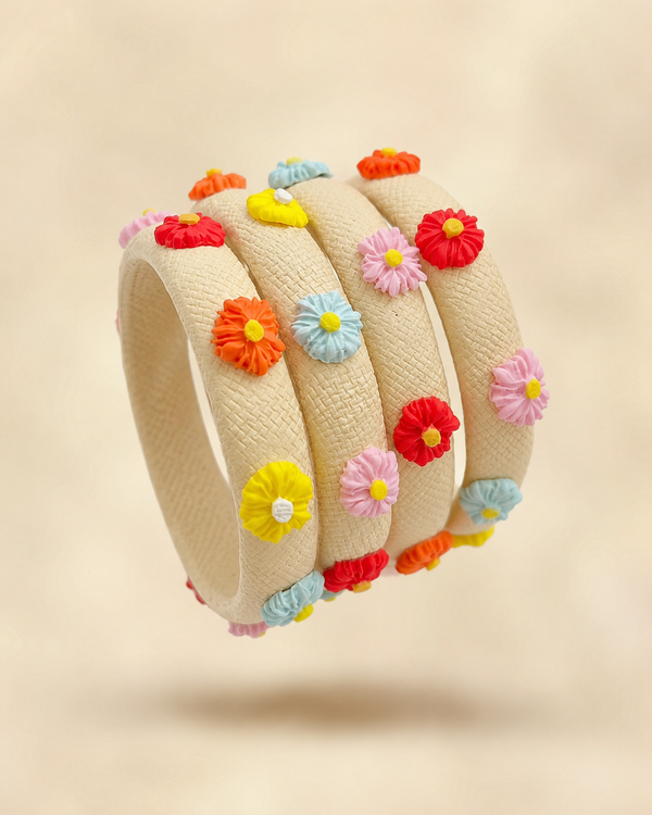 Moonlit Garden Grey Floral Bangle